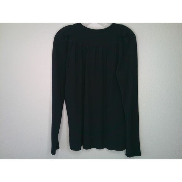 Stella McCartney Black V Neck Gathered Front Back Long Sleeve Silk Blouse 42 - Picture 8 of 16